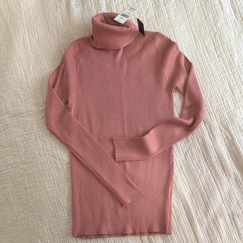 Women's Pink Turtleneck Sweater